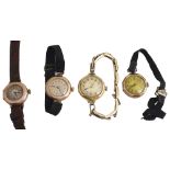 An 18ct gold wristwatch and others