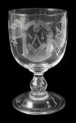 A large Victorian engraved Masonic rummer