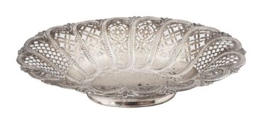 A late Victorian pierced and embossed dish