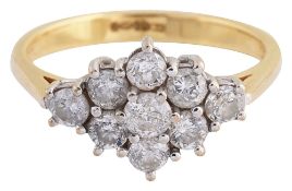 A diamond-set cluster ring