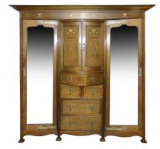 Shapland & Petter, Barnstaple, a triple section wardrobe