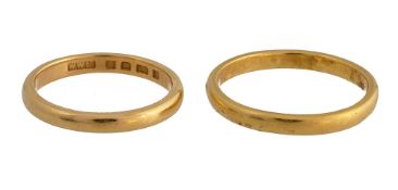 Two 22ct gold bands