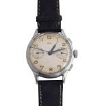 A gentlemans 1940s ARSA stainless steel chronograph wristwatch