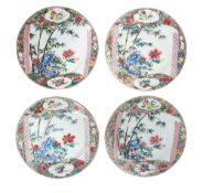 A set of four 18th century Chinese Export famille rose plates