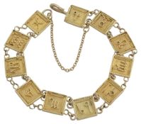 A zodiac panel bracelet