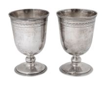 A pair of mid 20th century Turkish .900 silver goblets
