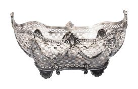 An Elizabeth II pierced silver basket in Neoclassical style