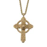 A large 9ct gold crucifix