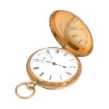 A mid 19th century 18ct gold full hunter pocket watch