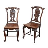 A pair of Chinese blackwood chairs