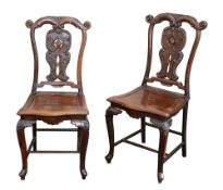 A pair of Chinese blackwood chairs