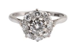 A diamond cluster ring