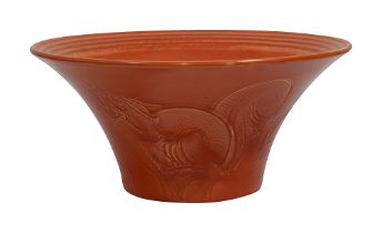 A Susie Cooper Studio Ware orange glazed pottery bowl