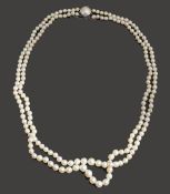 A double strand of cultured pearls