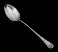 A George II silver Hanoverian pattern hash spoon