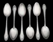 A set of six German .800 silver tablespoons