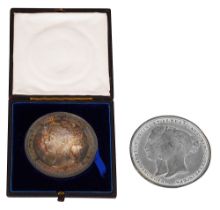 A cased Royal Agricultural Society silver prize medal