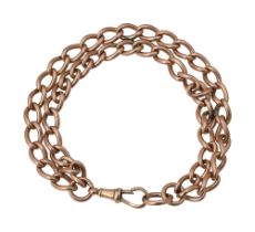 9ct gold double row curb-link bracelet