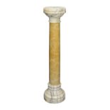A Sienna marble and cream marble column