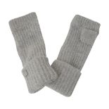 A pair of grey Chanel cashmere fingerless gloves