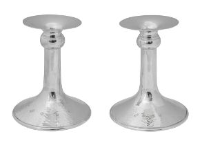 A pair of Elizabeth II silver dwarf candlesticks