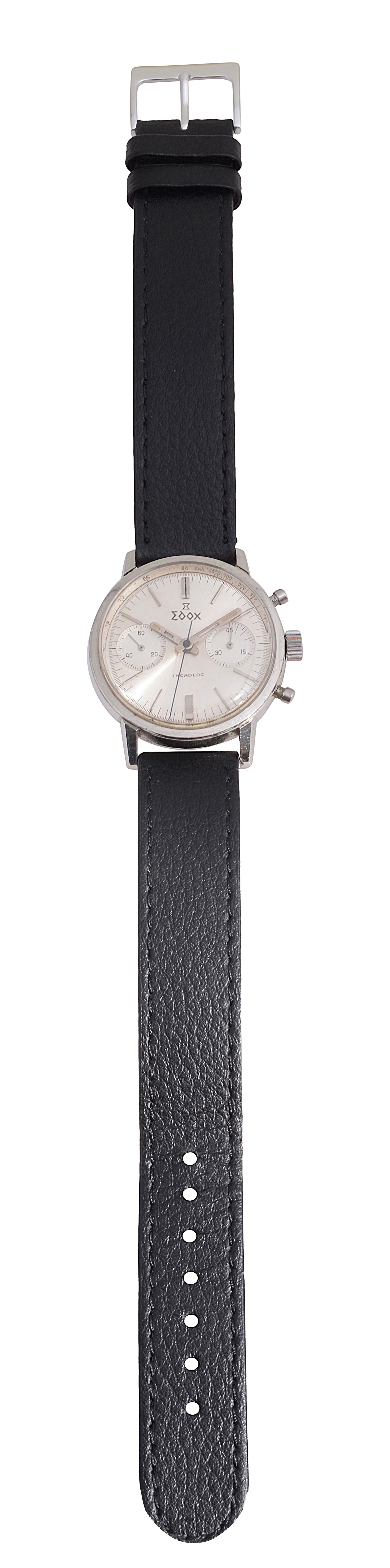 A gentleman's 1960s' Edox stainless steel chronograph wristwatch - Image 2 of 5