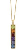 A multi-gem 'rainbow' set pendant