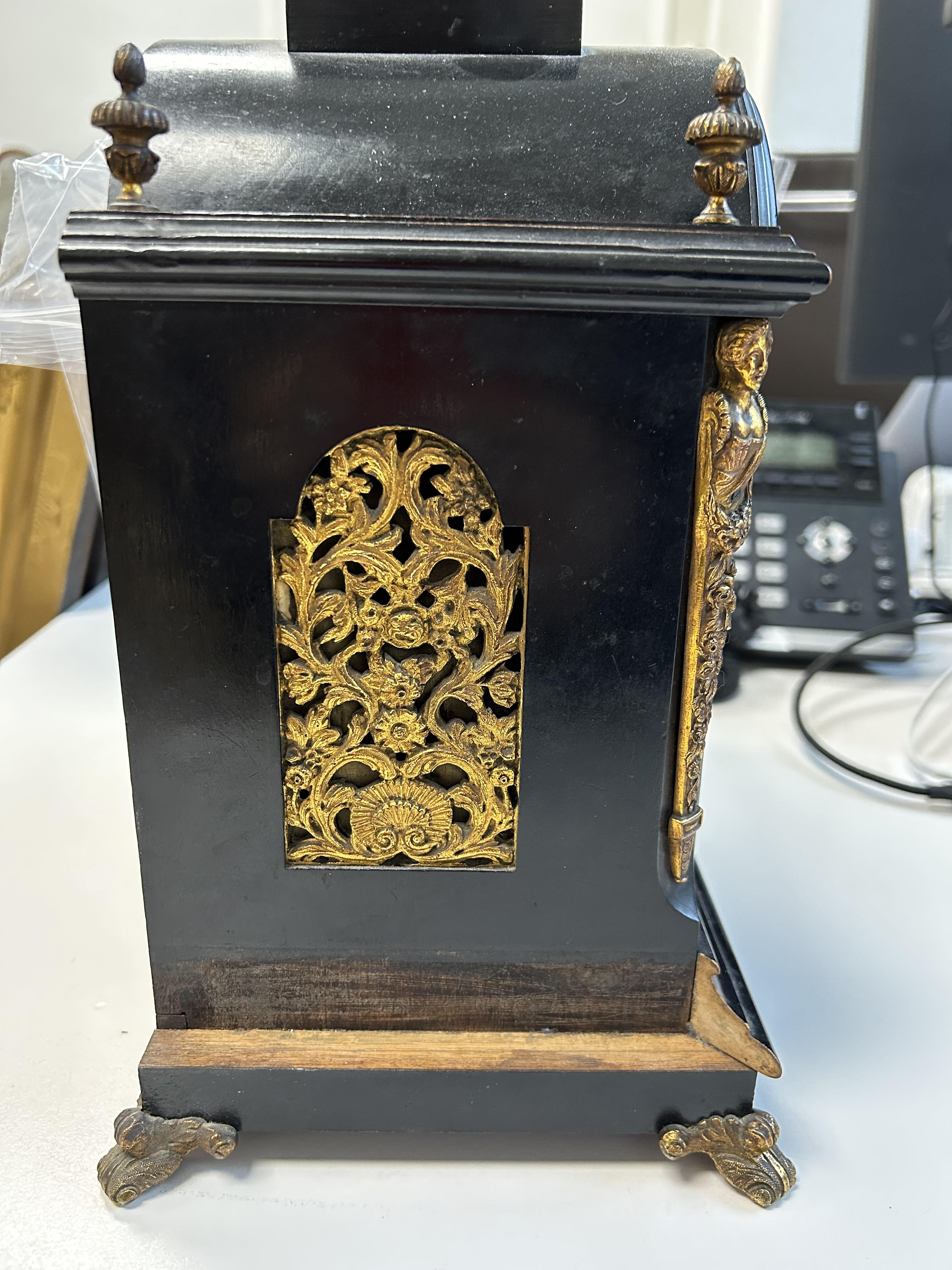 A late 19th century ebonised bracket clock by Richard et Cie c.1880 - Image 5 of 7