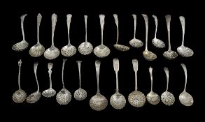 A collection of mostly Victorian and Edwardian silver sifter spoons
