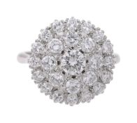 A diamond-set cluster ring