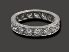 A diamond full hoop eternity ring