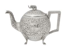 An Indian Colonial silver teapot