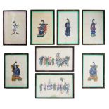 (Chinese School) Eight watercolour, gouache paintings on pith paper(8)