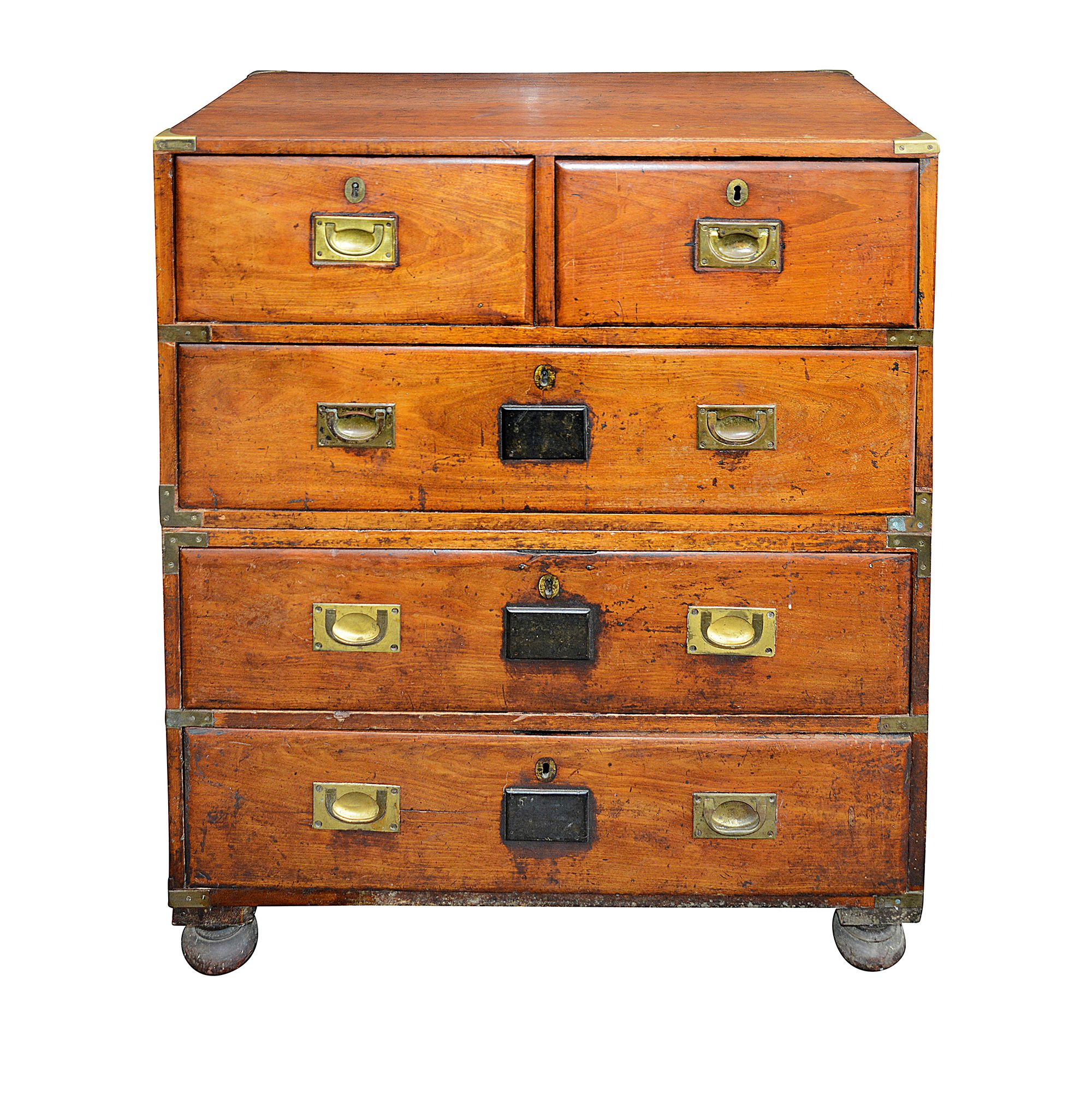 A Victorian mahogany military chest