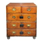 A Victorian mahogany military chest