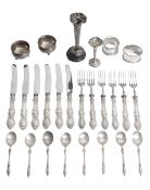 A group of silver items