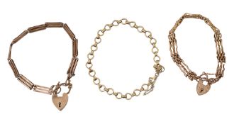 A group of three bracelets