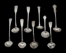 George IIII and later Scottish silver sifter spoons