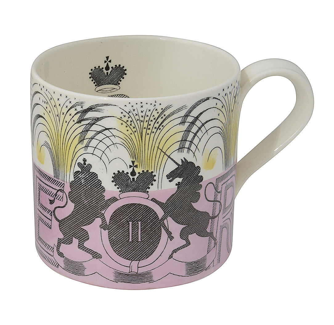Eric Ravilious (1903-1942) for Wedgwood, The Queen Elizabeth II Coronation mug, 1953