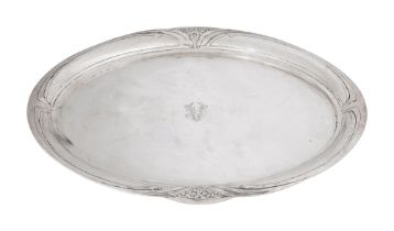 A German .800 Jugendstil silver tray c.1900