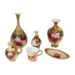 Royal Worcester blush ivory vases and other items