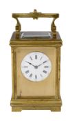 A late 19th century French lacquered brass carriage clock by Richard Et Cie