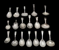 A collection of George III/IV silver caddy spoons