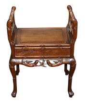 A Chinese blackwood piano stool