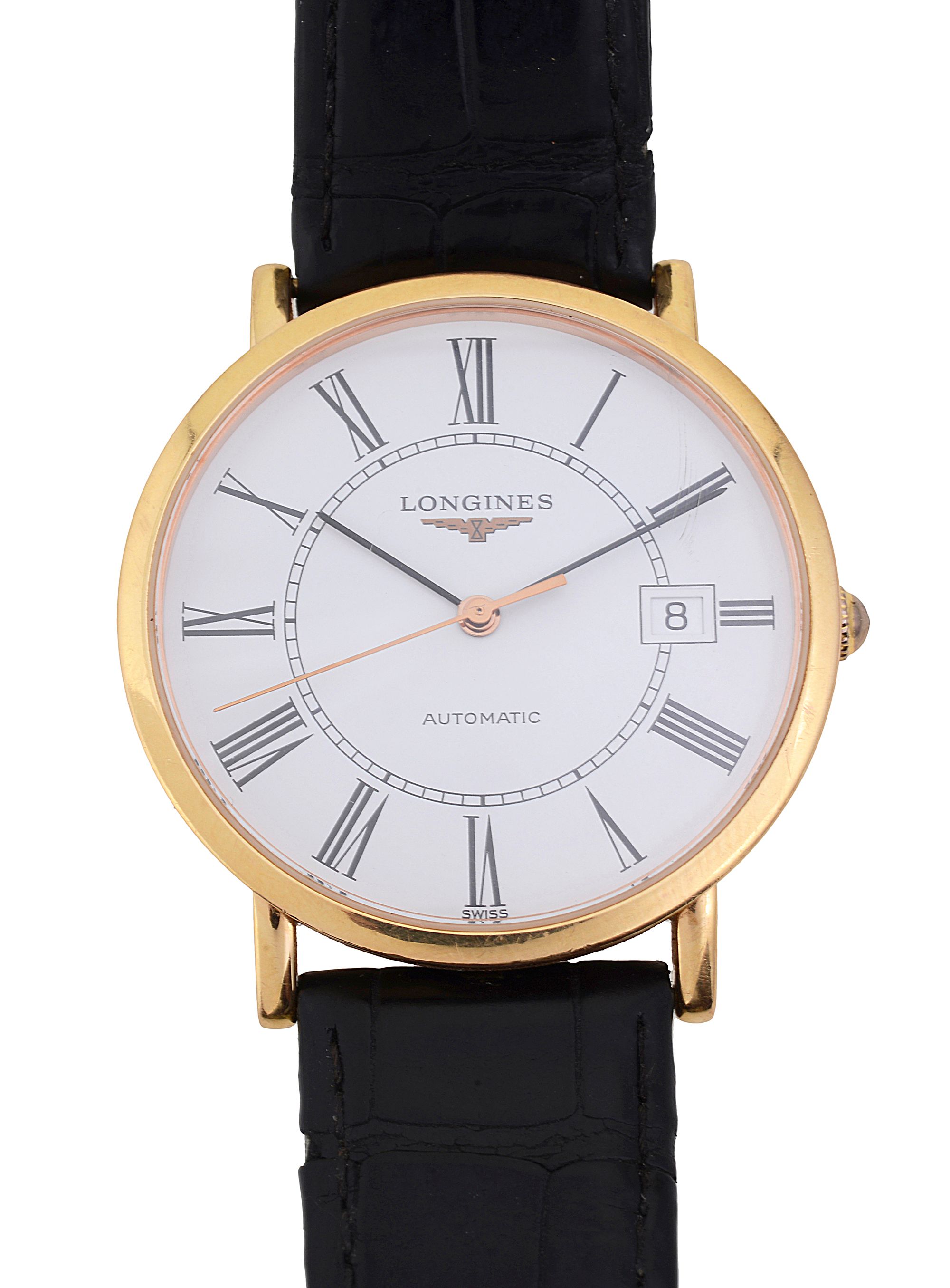 A gentleman's Longines 18ct gold wristwatch