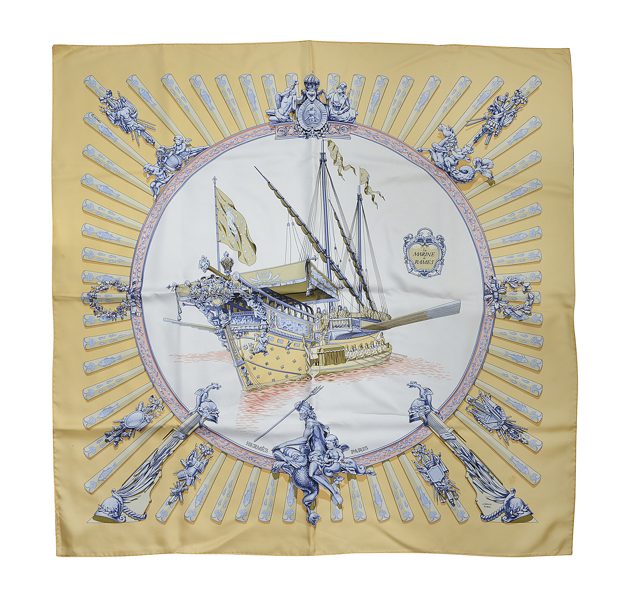 An Hermes 'La Marine a Rames' silk scarf - Image 2 of 2