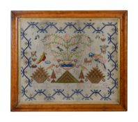 A large Victorian needlework, dated 1862
