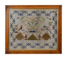 A large Victorian needlework, dated 1862