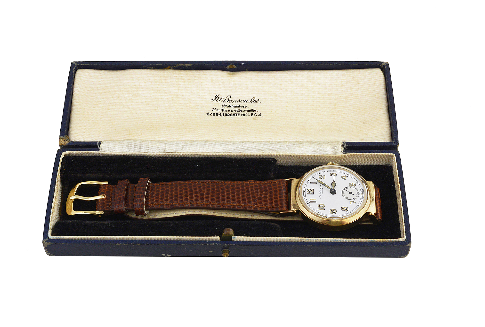 A gentleman's J. W. Benson 9ct gold Trench wristwatch - Image 2 of 2