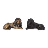 A pair of George III bronze lion mounts by B. Vulliamy